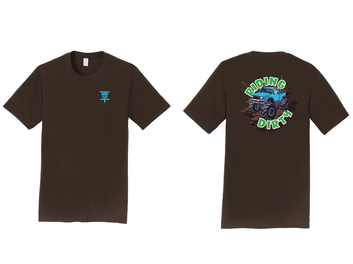 Monster Truck Tracks Riding Dirty Style Short Sleeve T-shirt