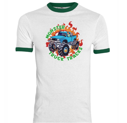 Monster Truck Tracks Logo Short Sleeve T-shirt
